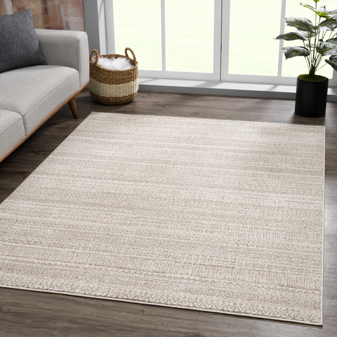 Brenia Farmhouse Moroccan Beige Area Rug Foundry Select Rug 