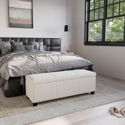 Aiyahna 46.85" Wide Rectangle Upholstered Storage Ottoman