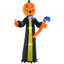 Tête de citrouille d'Halloween gonflable fantôme avec marteau, lumières DEL et conception imperméable pour la cour extérieure