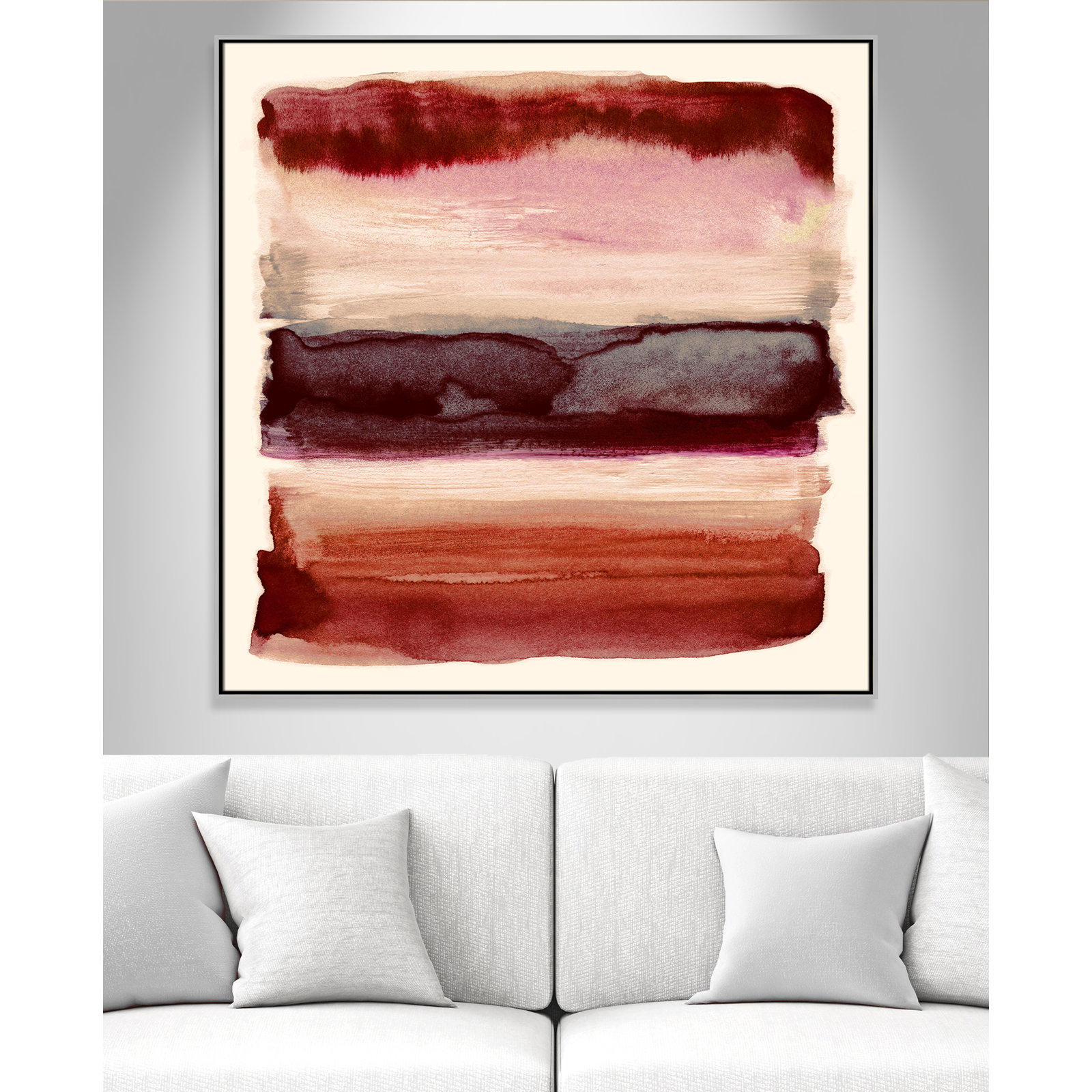 Burgundy Sky II Print by Nan, 46.5" H x 46.5" W, Silver