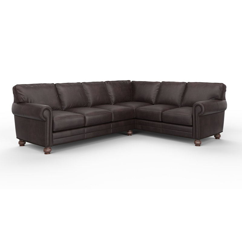 Montana 3x2 Upholstered Sectional, Left, Cetus Java Genuine Leather
