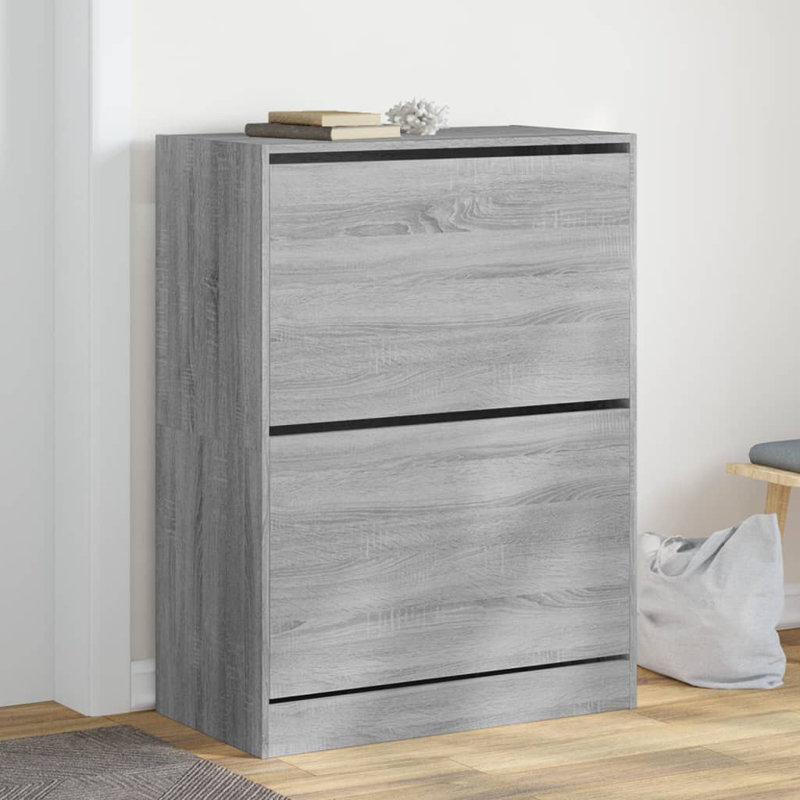 12 Pair Shoe Storage Cabinet, Grey Sonoma