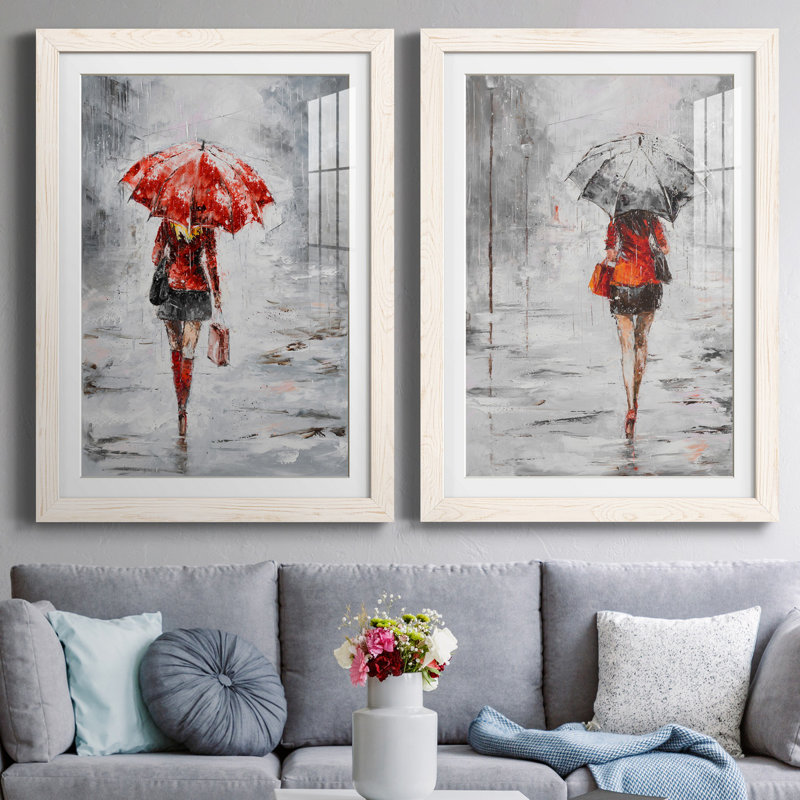 City magasiner III - ensemble de 2 reproductions d'art, Blanc, Papier encadré blanc, H 37,5 po x l 55 po x P 1,5 po