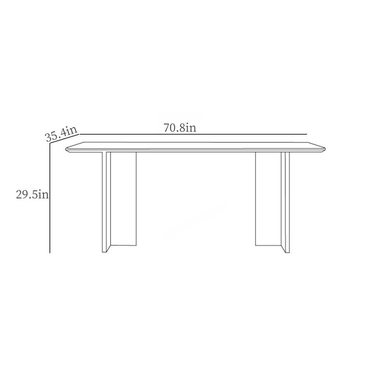 Table de salle à manger Simple, H 29,5 po x L 70,8 po x l 35,4 po
