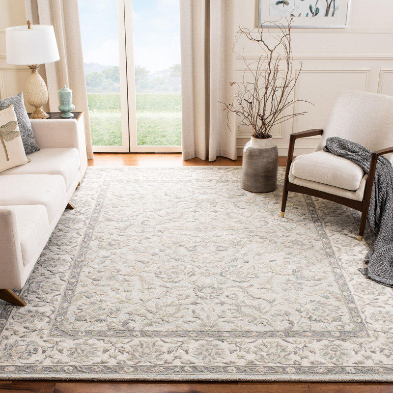Trebino Hand Tufted Wool Oriental Rug, Rectangle 4' x 6'