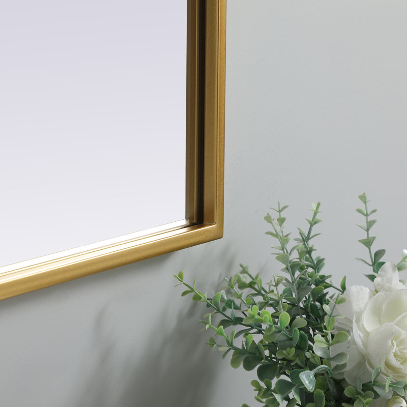 Sabine Metal Arch Wall Mirror, Brass, 36" x 30"