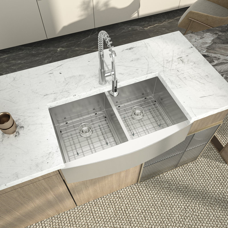 36'' L Double Bowl Stainless Steel Kitchen Sink