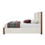 Lit en chenille et noyer beige Kaleea