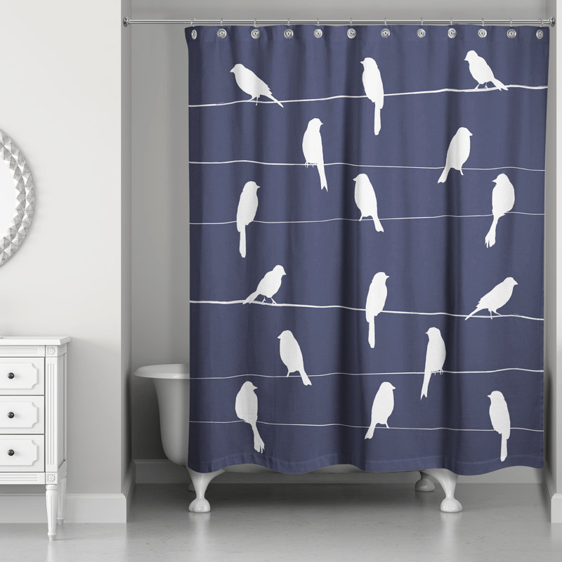 Rideau de douche simple Dequinton, Bleu marine