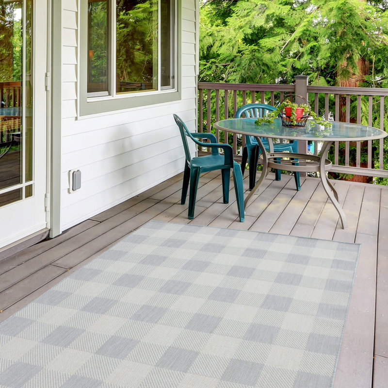 Ecology Collection Chequered Area Rug, Rectangle 120 x 170cm