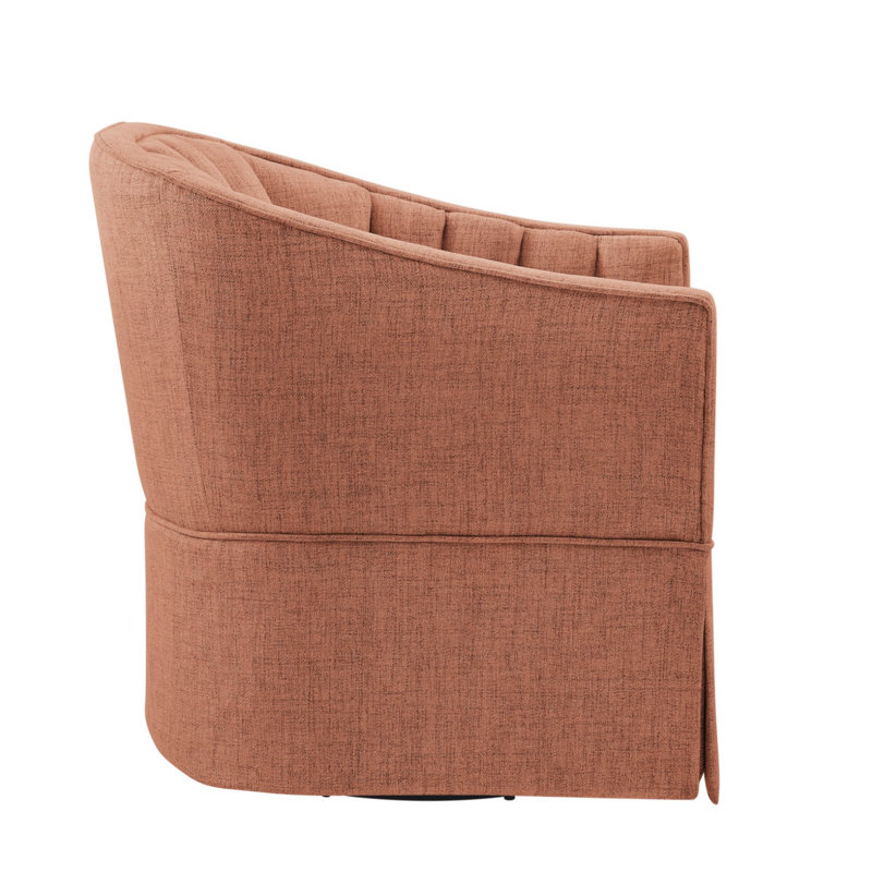 Milnor Sanibel Skirted Swivel Accent Chair, Coral