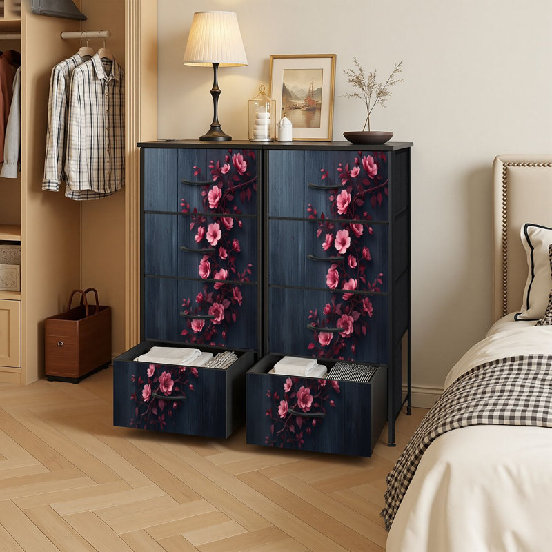 Commode 4 tiroirs avec rangement vertical
