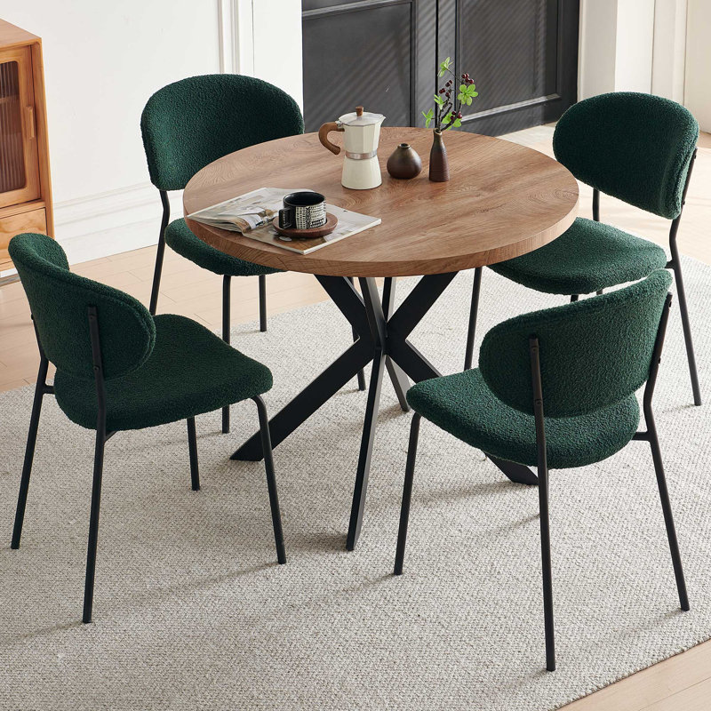 4-Seater Round Kitchen Table Chairs Set