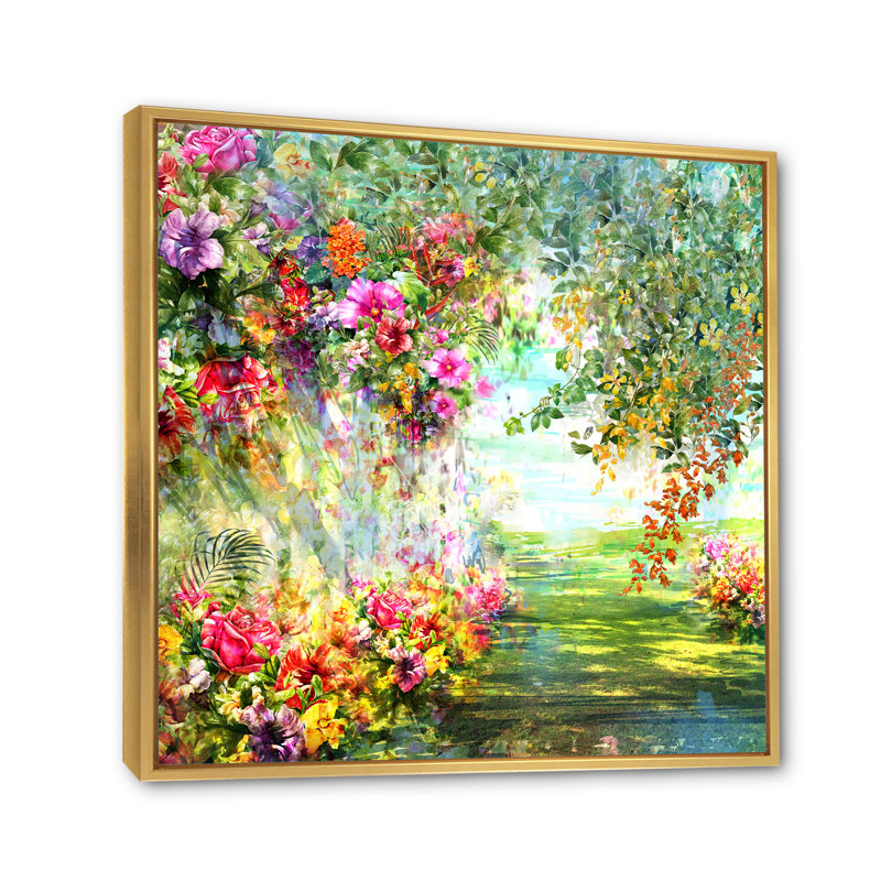 «Multicolor Spring Flowers Impression VI», reproduction d'art sur toile encadrée, H 16 po x l 16 po x P 1 po
