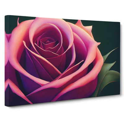 Spirited Rose Flower - Wrapped Canvas