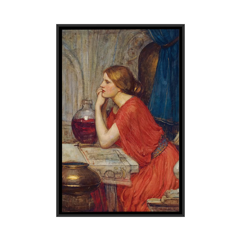 « circe, c. 1911-14 » par john william, impression sur toile waterhouse, H 26 po x l 18 po x P 1,5 po, Toile avec cadre noir