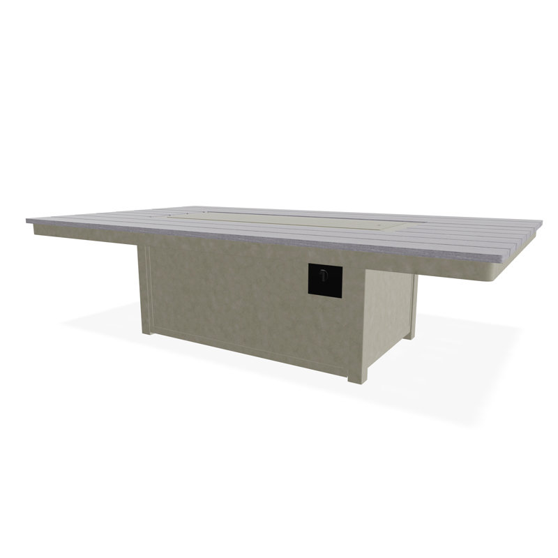 Table de feu 48 po x 84 po avec tablette au propane, Tempête / gris cap