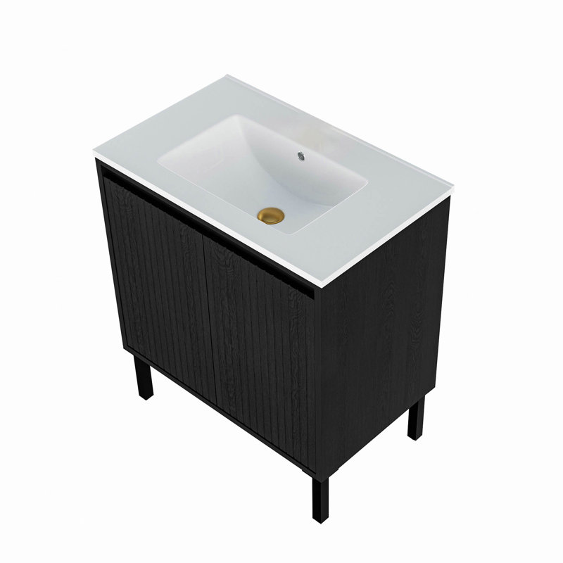 Meuble-lavabo 30 po sans lavabo, Matt Black