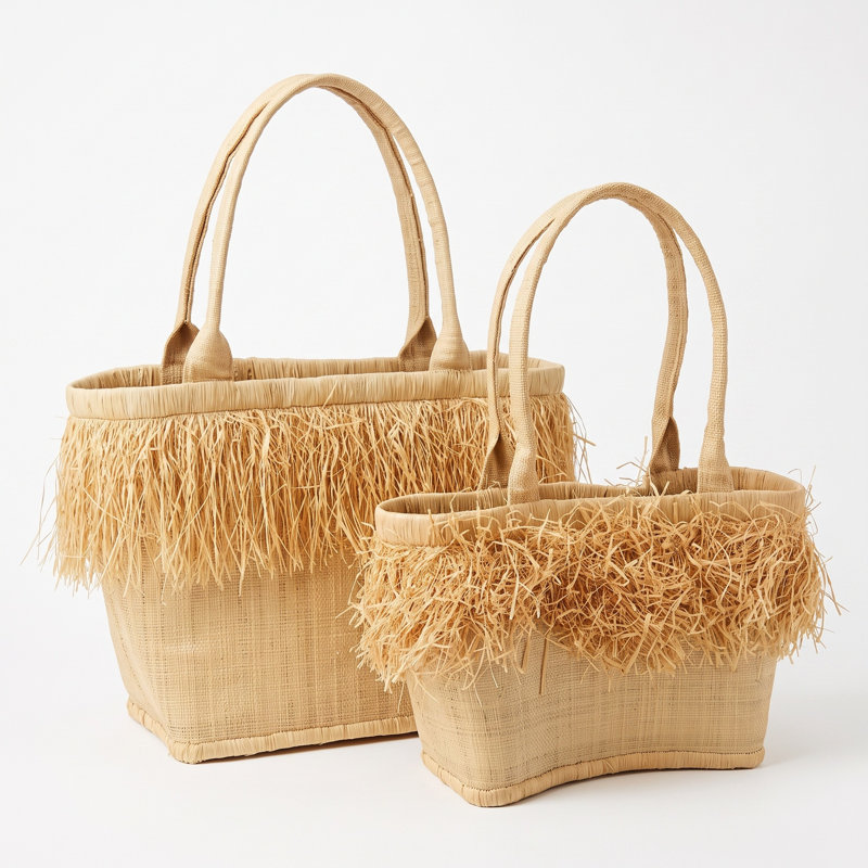 Raffia Palm Storage Tub & Tote, Natural, Large