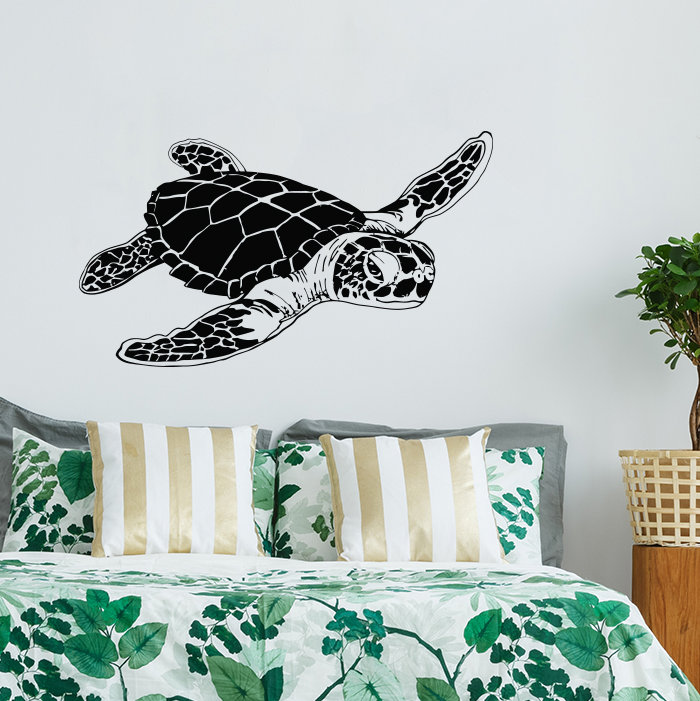 Décalcomanie murale tortue de mer, Noir