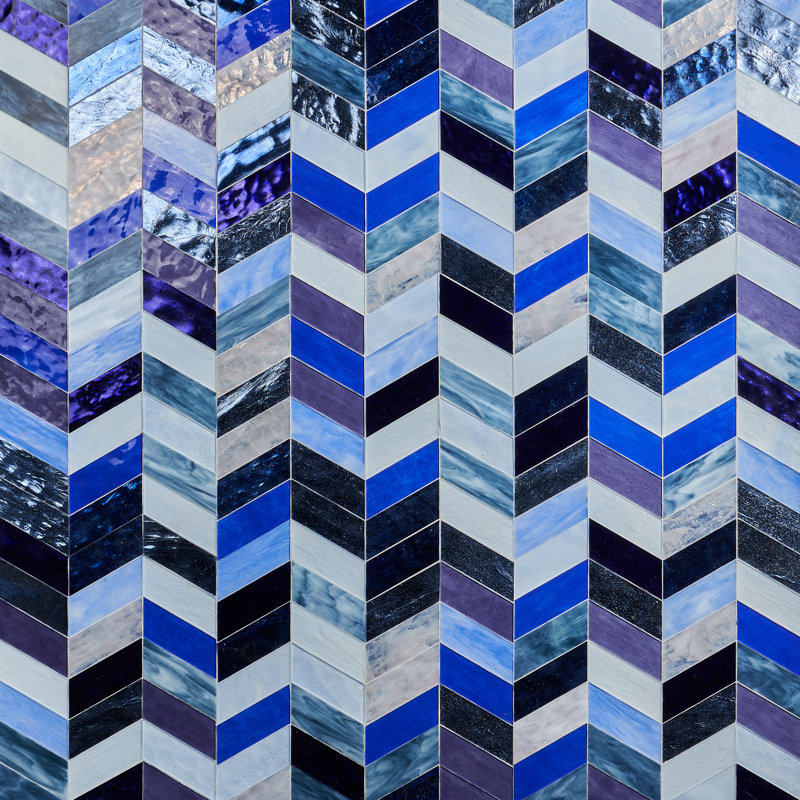Carreau de mosaïque en verre 17 "x 17" Pride, Bleu