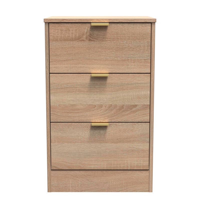Atsumi 45cm W Manufactured Wood Bedside Table, Bardolino Oak