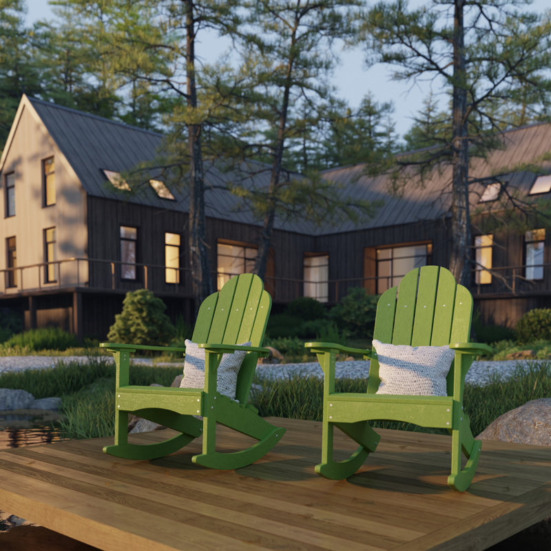Classic Adirondack Rocking Chair Lime Green, Lime Green