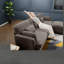 Canapé d'angle moderne à compression, canapé modulable 2 places en chenille marron pour la maison