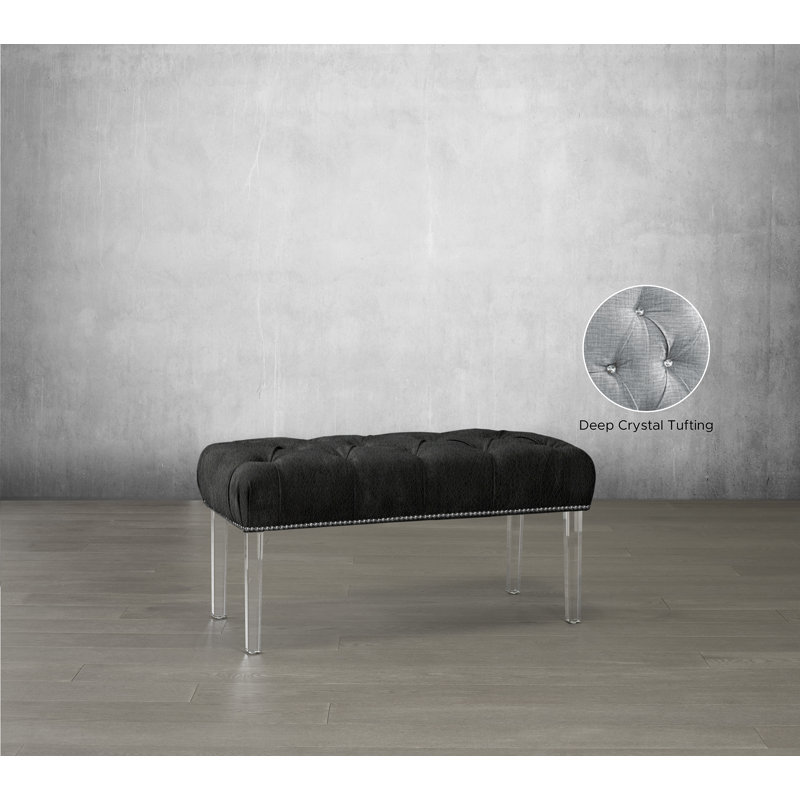 Banc en faux cuir Letendre, Noir