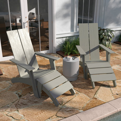 Chaise Adirondack d'extérieur avec repose-pieds Brady