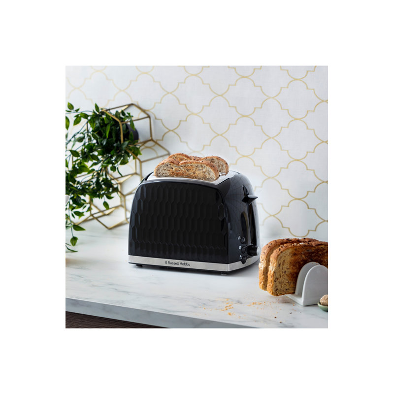 Russell Hobbs Honeycomb 2 Slice Toaster, Black