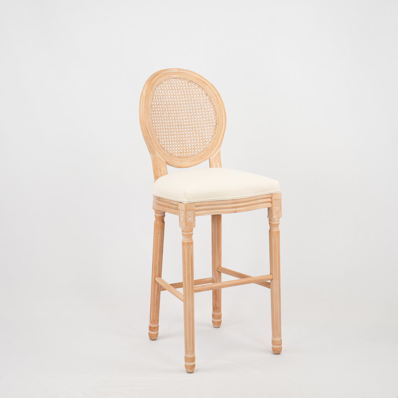 Bois confortable avec dossier et coussin beige - Structure rembourrée de conception moderne de qualité durable