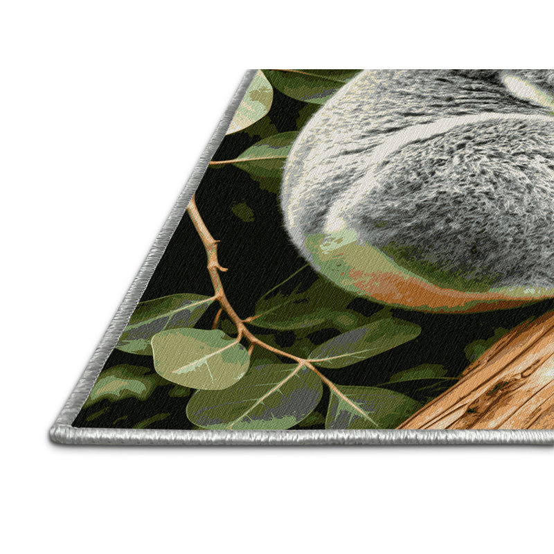 Washable Koala Wildlife Area Rug, Runner 2' x 4'
