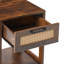 Table de bout en rotin de 15,75 po, table de chevet avec tiroir et table de chevet pour petits espaces