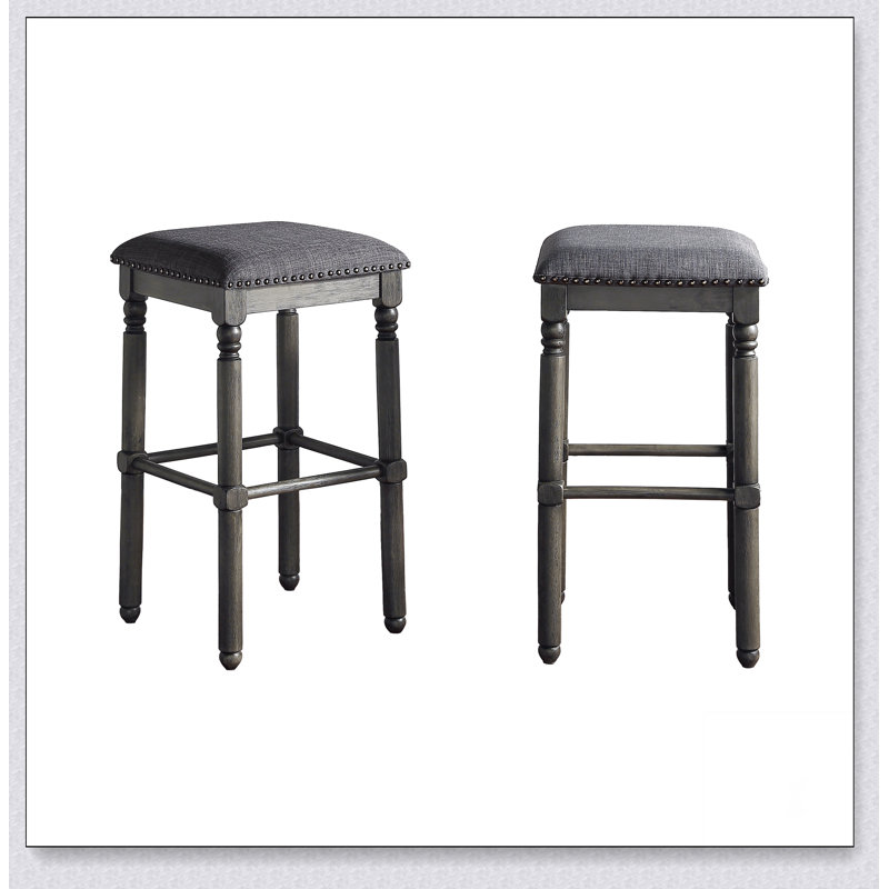 Tabouret en bois Arnhem, ensemble de 2, Gris, Tabouret de bar (siège d'une hauteur de 29,25 po)