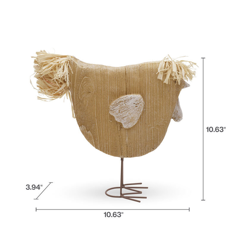Elements 11-In Resin Natural Chicken Tabletop Decor