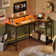 Nedyo 48" L-Shaped Computer Desk with Power Outlet, LED Gaming Work Desk with Monitor Stand