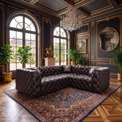 Modern Modular Sectional Sofa, Handmade Button Tufted with Pillows, Customizable for Living Room