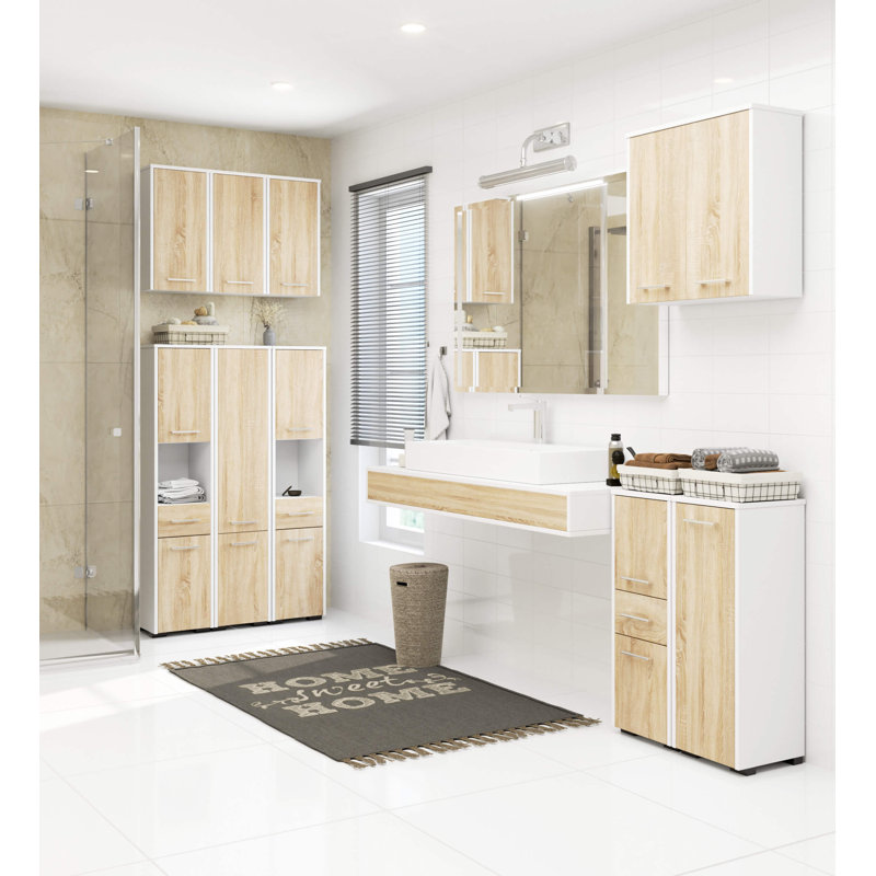 Ercelle Linen Cabinet, White/Sonoma
