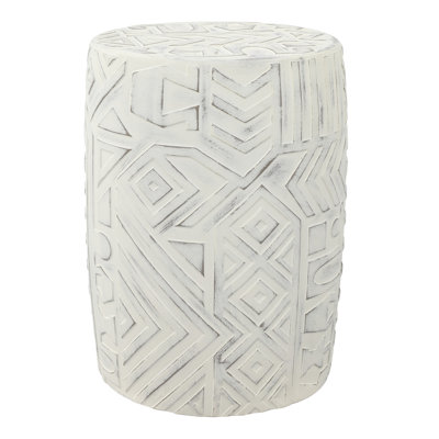 Hassler 17.75" MidCentury Modern Geometric Drum Garden Stool by Dakota Fields