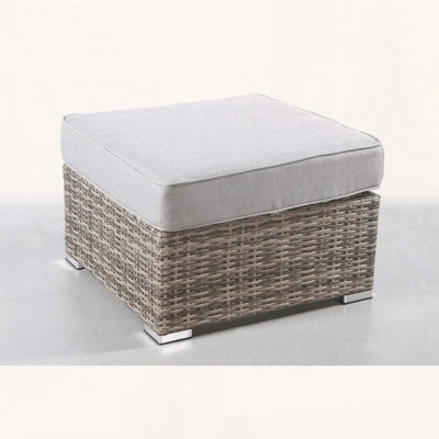 Repose-pieds d'extérieur avec coussin entièrement assemblé