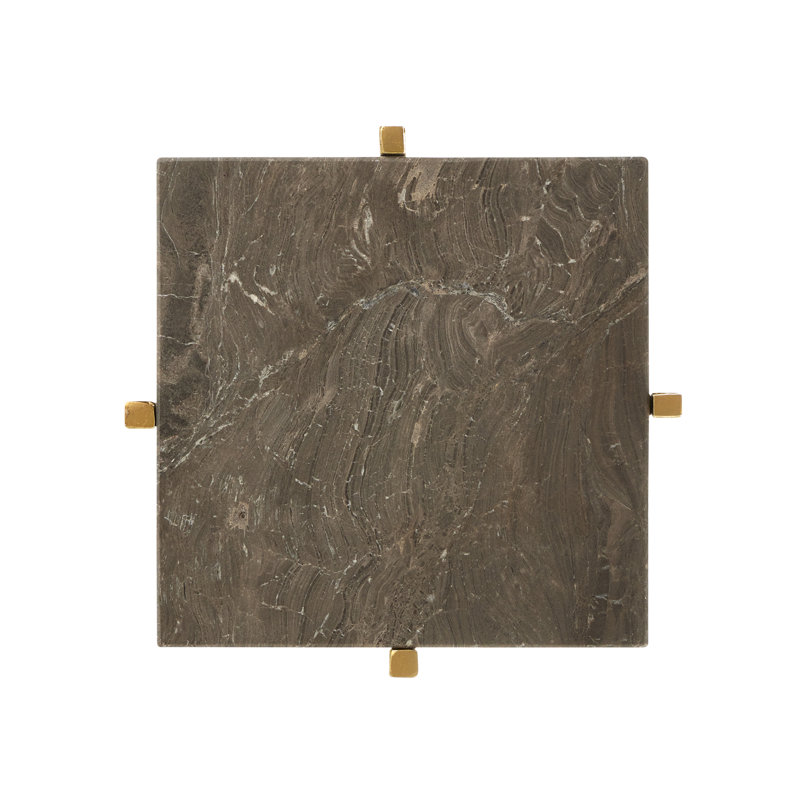 Flying Gold Marble End Table, 23.5" H x 9.25" W x 9.25" D