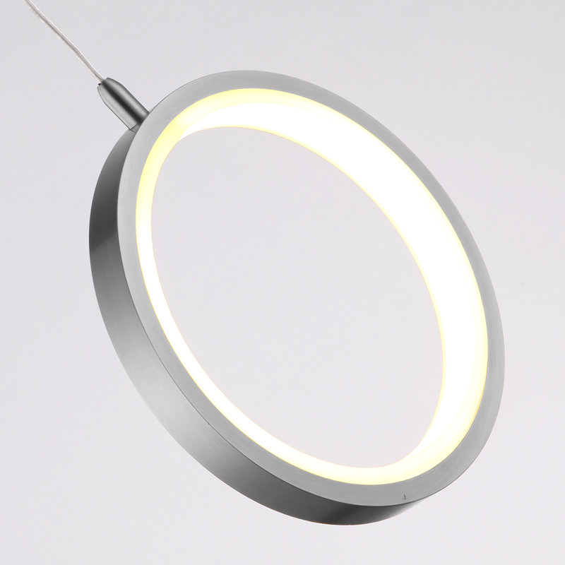 Lauri 1 - Light LED Single Pendant, Nickel, 6.3" H x 6.3" W x 0.8" D
