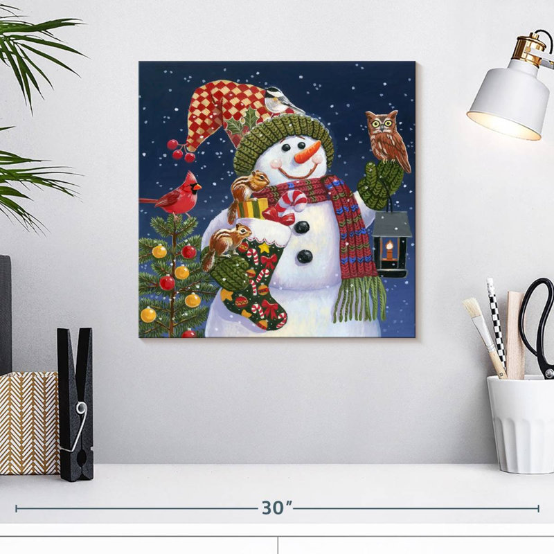 Bonhomme de neige avec lanterne Lelend, H 16 po x l 16 po