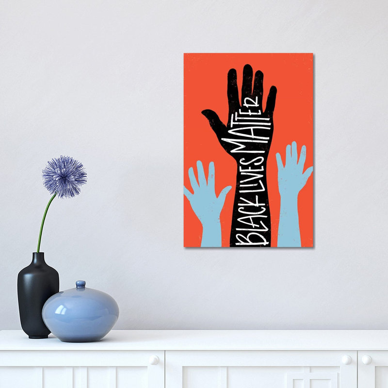 Black Lives Matter - Hands by Emily Rasmussen - Print on Canvas, 20.32 cm H x 30.48 cm W, Wrapped Canvas