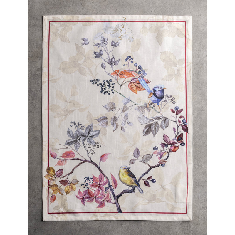 Ensemble de 3 serviettes à thé Equinoxe, Beige / Rose