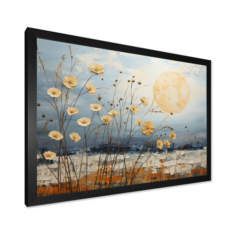 " Clouds Prairies Collages IX ", Black Picture Framed, 16" H x 32" W x 1" D