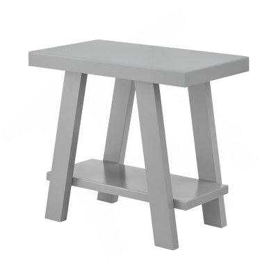 Athens Contemporary Wood Shelf Side Table In Gray