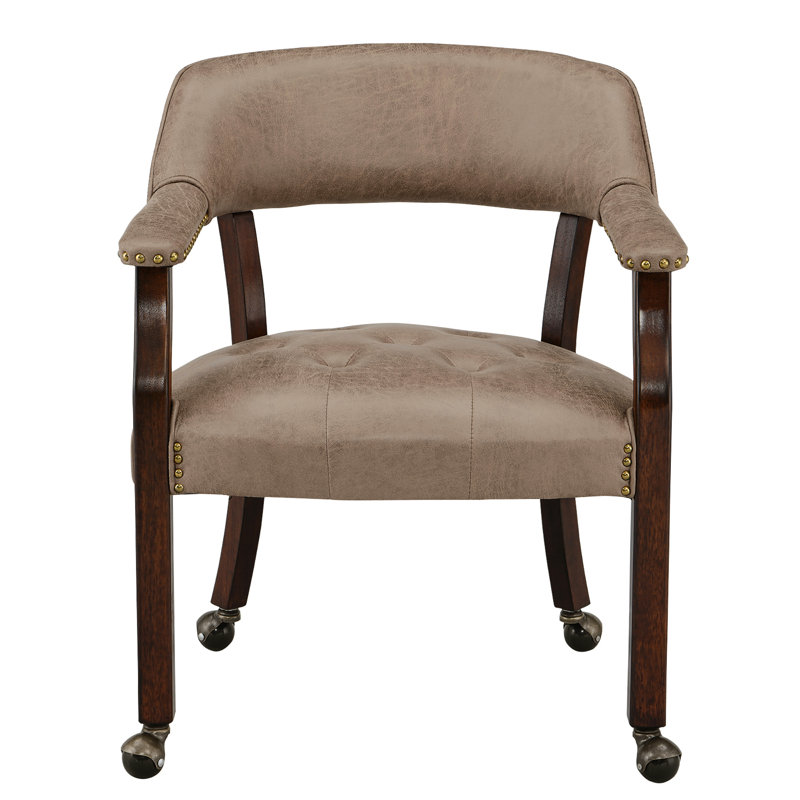 Regni 12.98'' H Faux Leather Upholstered Task Chair, Light Brown, Brown