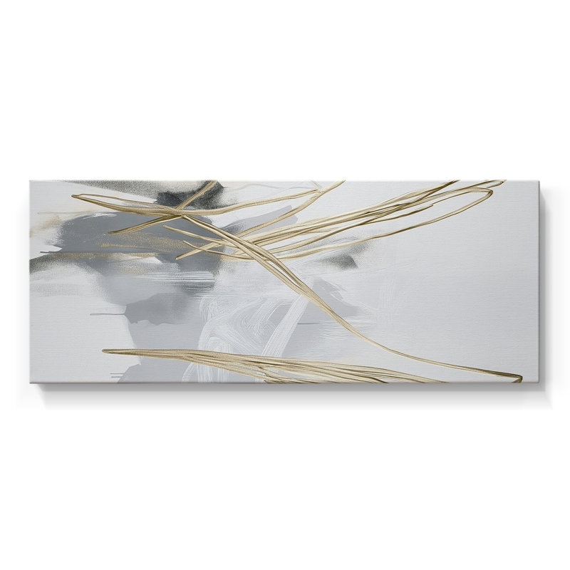 Série abstraite-DCCLXV- Toile tendue avec châssis - Prêt à accrocher, H 12 po x l 30 po